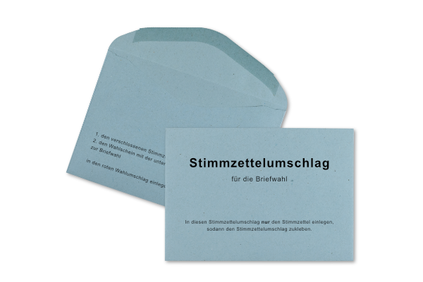 Stimmzettelumschlag Blauer Wahlumschlag C6, bedruckt