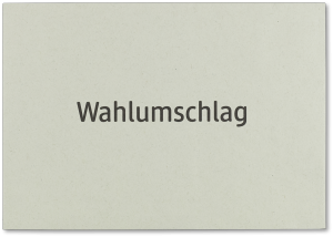 Grauer C6-Stimmzettelumschlag mit Musterdruck, Vorderseite