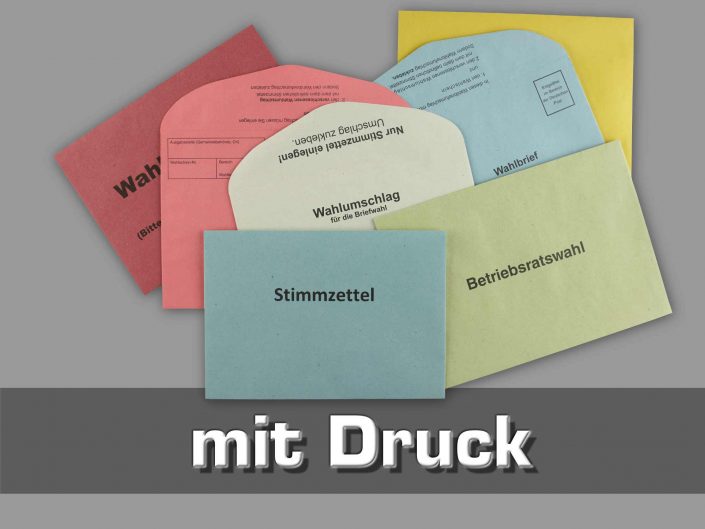 Wahlumschläge mit Druck